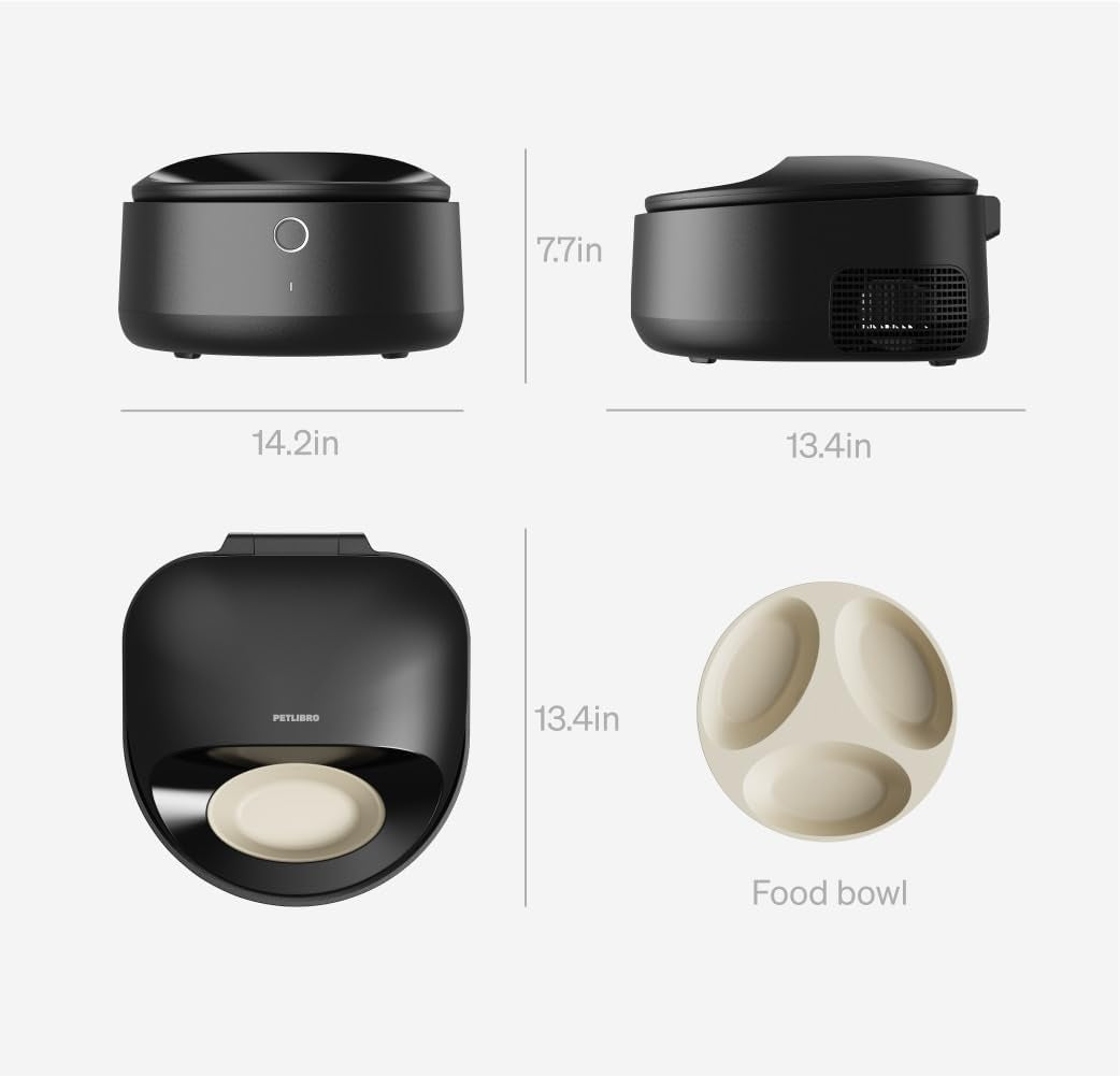 Automatic Cat Feeder Wet Food Refrigerated New Upgraded APP Control,3 Days Freshness 3 Meals,Semiconductor Cooling&Quick Chills Wet Food Dispenser,Polar Wifi Timed Auto Pet Feeder for Cat Dog
