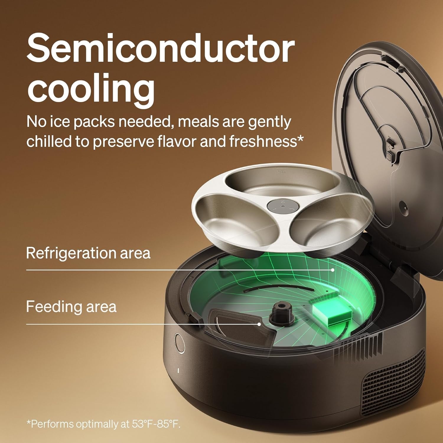 Automatic Cat Feeder Wet Food with Stainless Steel Bowl, Refrigerated Auto Cat Feeder with Semiconductor Cooling, 3 Fresh Meals for 3 Days, App-Controlled Pet Food Dispenser, Easy to Clean
