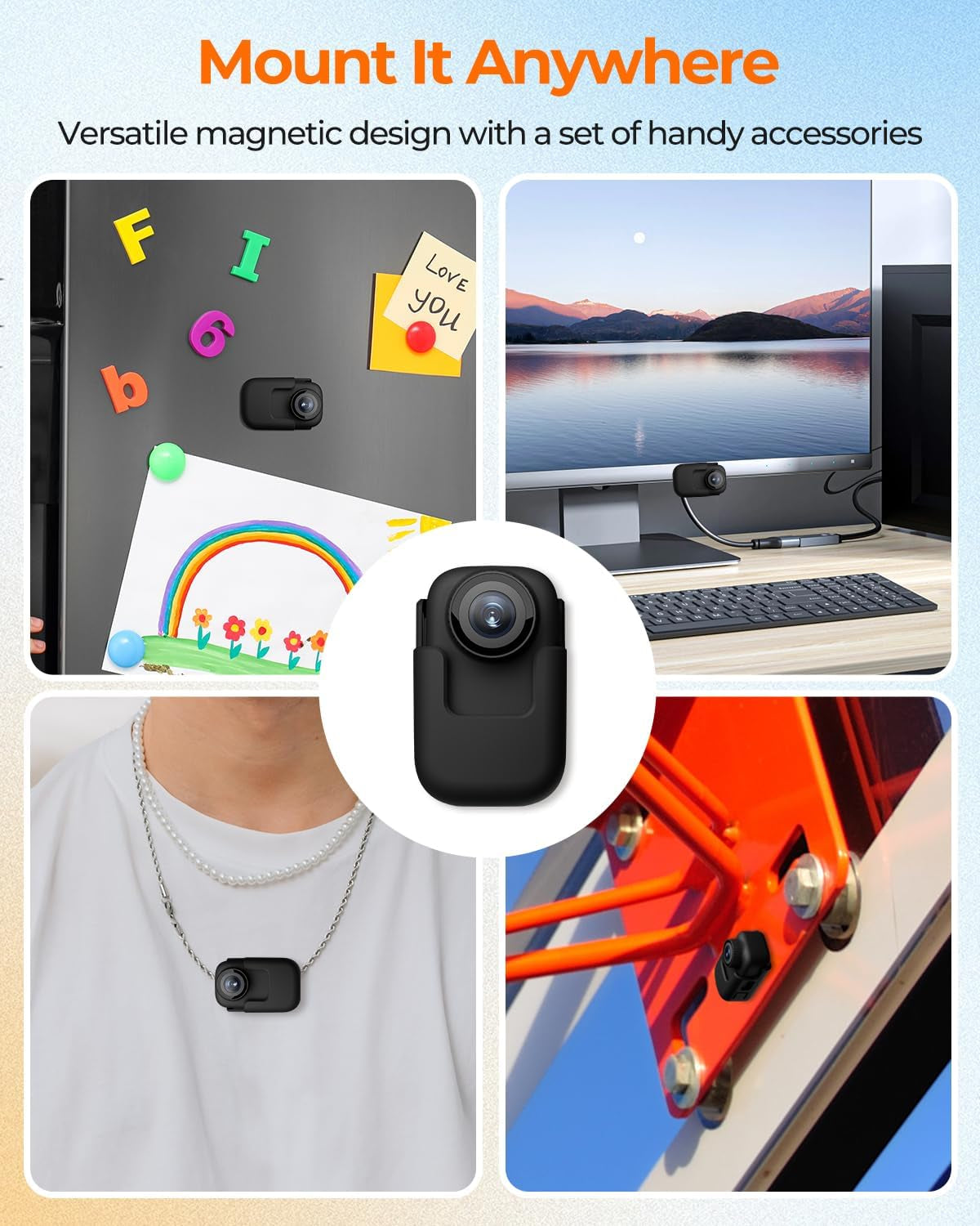 HD 4K Dog Tracker Collar, Wifi Cat Collars Camera Mini Action Camera for Video Records Wireless Cats Dogs Collar Mini Body Cam Outdoor/Inoor Pet Supplies Birthday