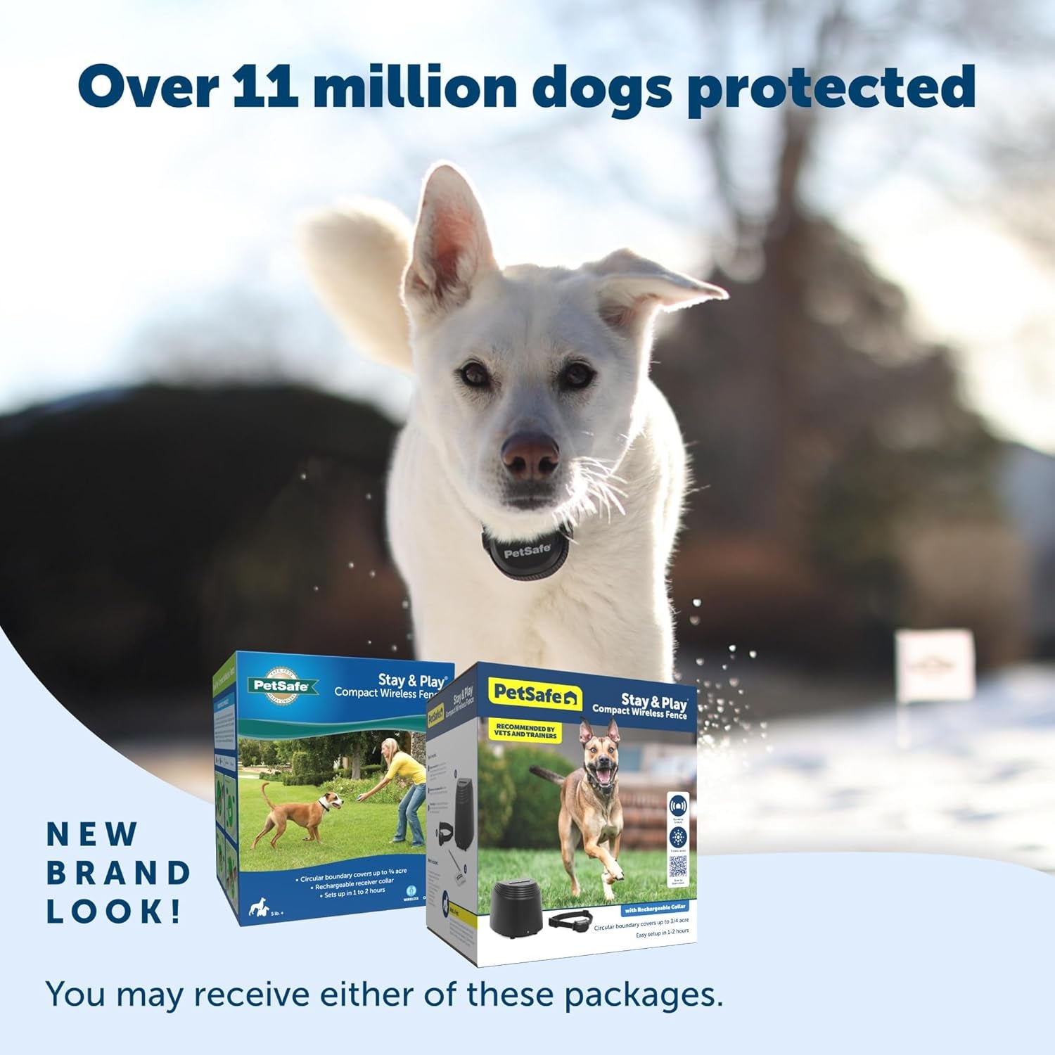 Stay & Play Portable Wireless Dog Fence - Easy No-Wire Boundary Solution for Dogs 5lbs & Up, Covers up to 3/4 Acre, Perfect for Travel!