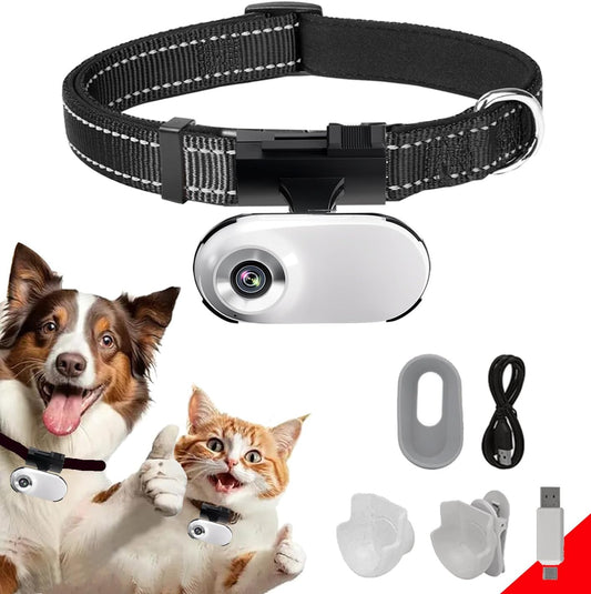 HD 1080P Cat Camera Collar with Video Record Wireless Mini Sport Cam,Small Action Cameras,Body Camera for Pet Supplies/Stuff,Outdoor/Inoor Birthday Gift No Wifi
