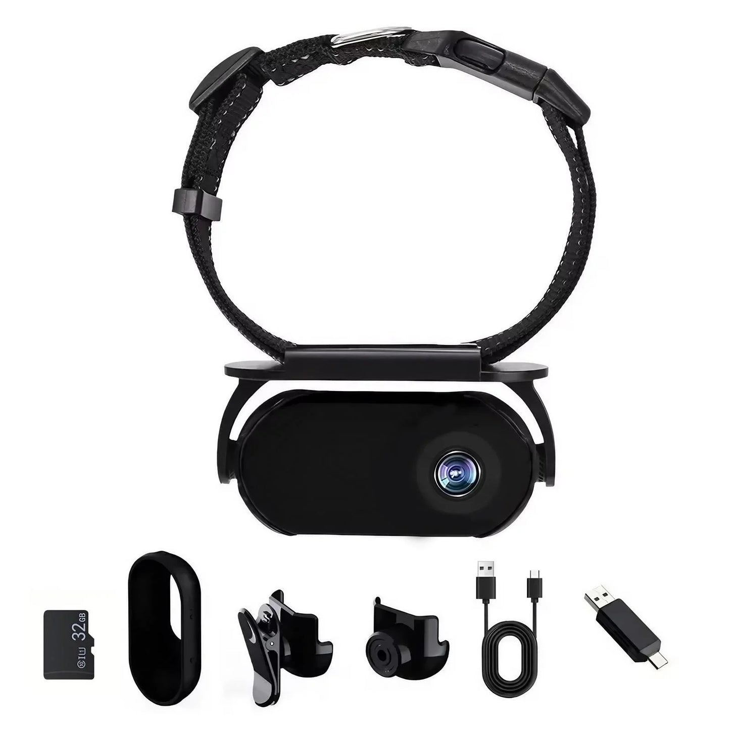 1080P HD Pet Camera Collar Wireless Mini Body Cam for Dogs Cats Indoor Outdoor Sports Action Video Recording