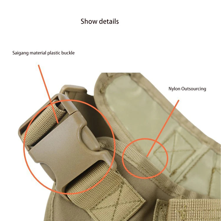 Tactical Dog Harness Military Training K9 Padded Quick Release Vest Pet Training Dog Harness For Set Small Medium Large Dogs