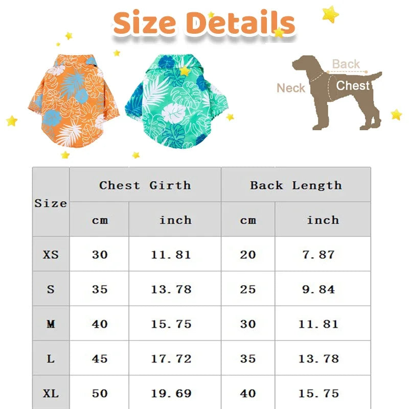 강아지옷 Dog Shirt Puppy Breathable Coconut Tree Patern Shirt Cat Vest Chihuahua Yorkie Hawaiian Polo T-Shirts Pet Summer Clothes