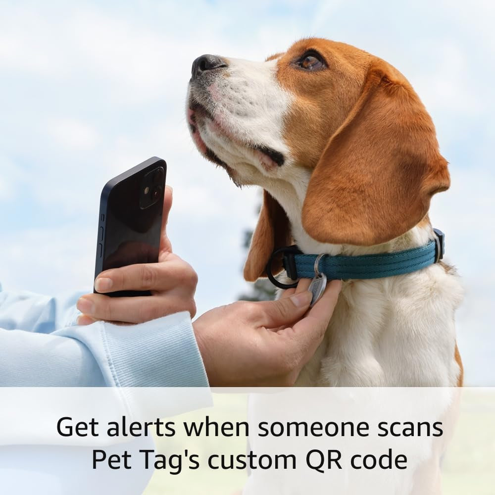 Pet Tag | Easy-To-Use Tag with QR Code | Real-Time Scan Alerts | Shareable Pet Profile | No Subscription or Fees