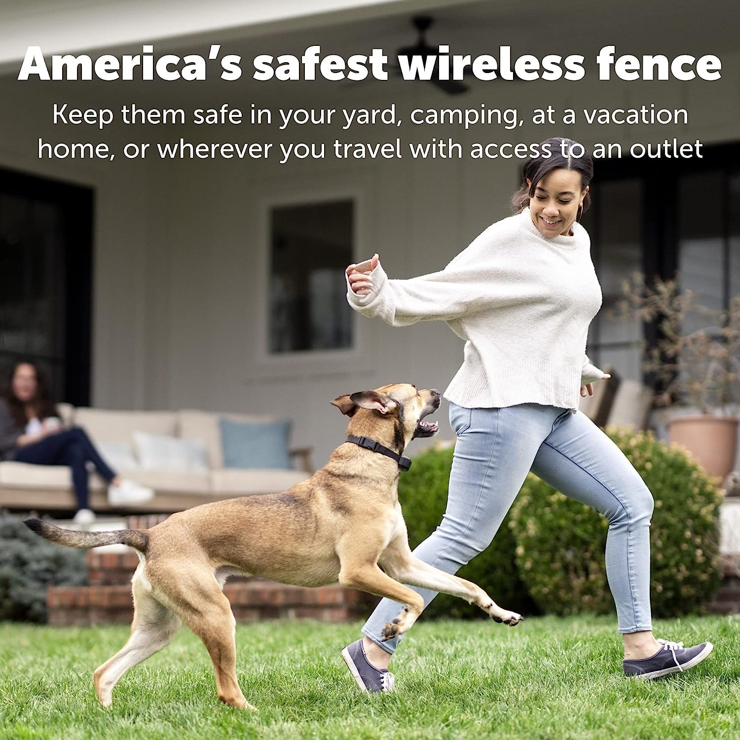 Stay & Play Portable Wireless Dog Fence - Easy No-Wire Boundary Solution for Dogs 5lbs & Up, Covers up to 3/4 Acre, Perfect for Travel!