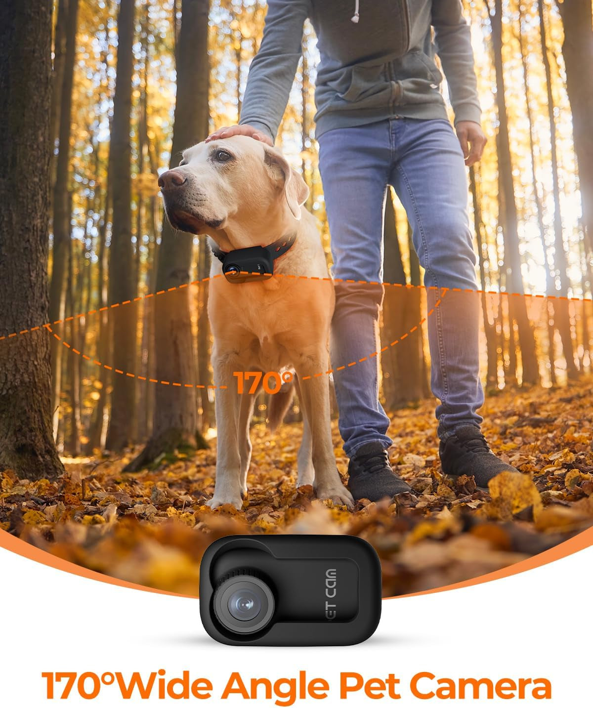 HD 4K Dog Tracker Collar, Wifi Cat Collars Camera Mini Action Camera for Video Records Wireless Cats Dogs Collar Mini Body Cam Outdoor/Inoor Pet Supplies Birthday