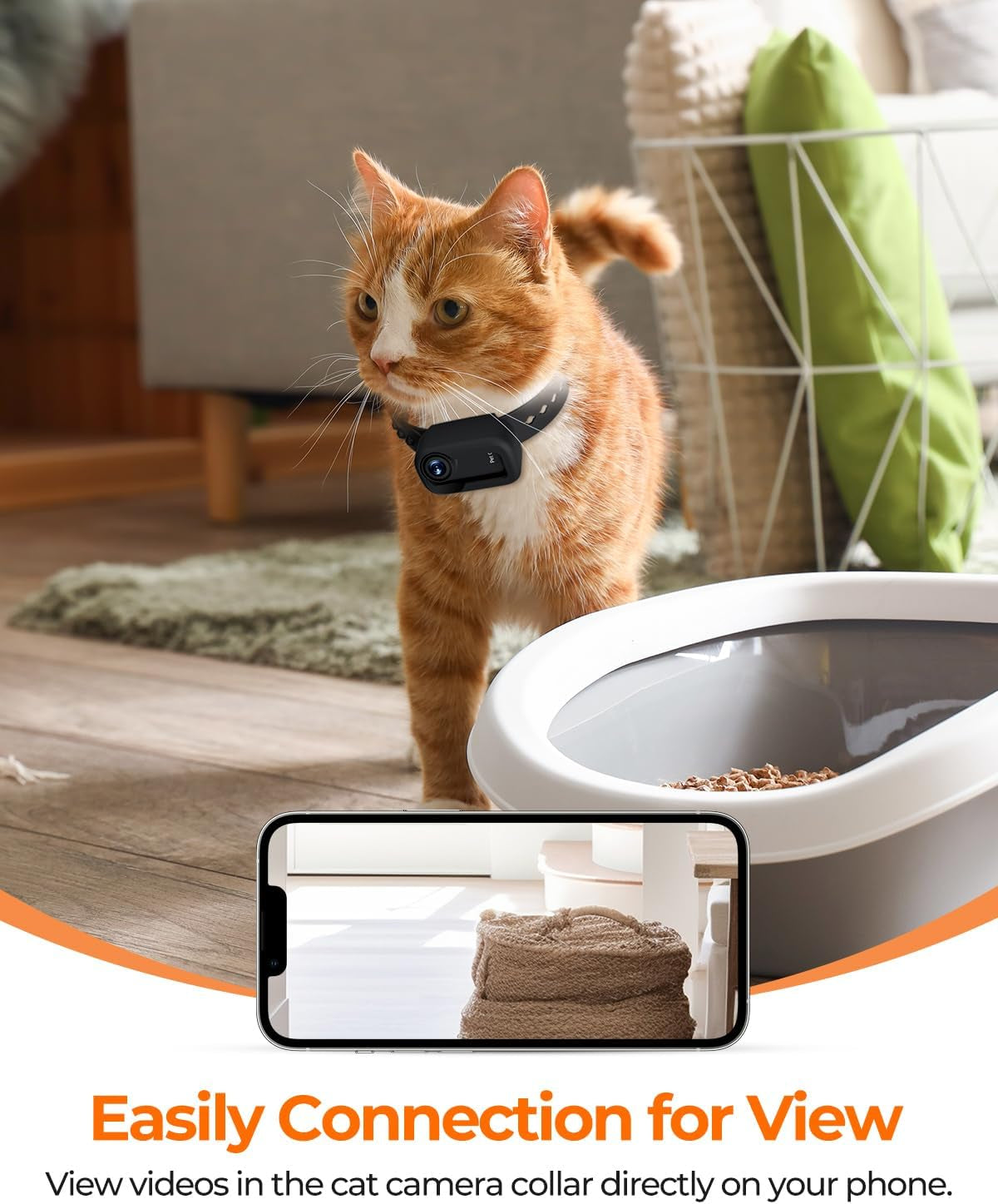 HD 4K Dog Tracker Collar, Wifi Cat Collars Camera Mini Action Camera for Video Records Wireless Cats Dogs Collar Mini Body Cam Outdoor/Inoor Pet Supplies Birthday