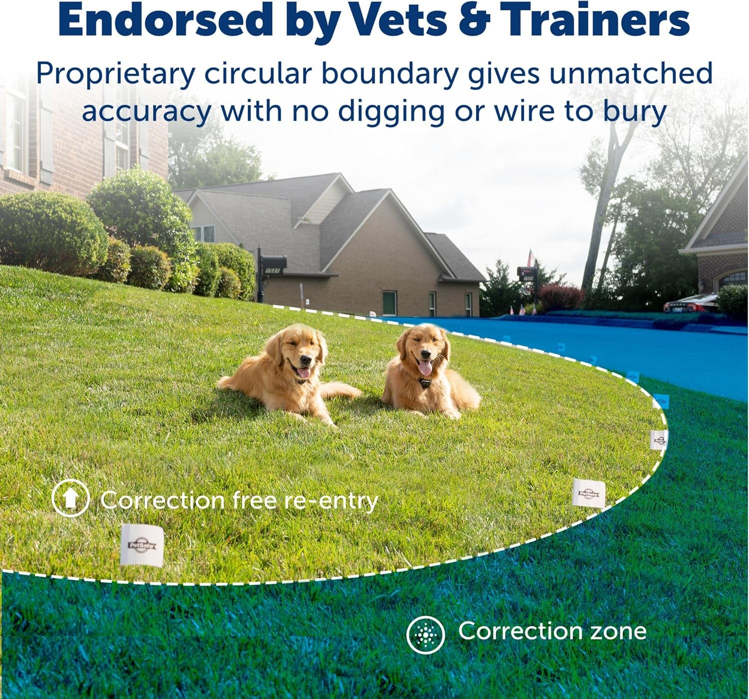 Stay & Play Portable Wireless Dog Fence - Easy No-Wire Boundary Solution for Dogs 5lbs & Up, Covers up to 3/4 Acre, Perfect for Travel!
