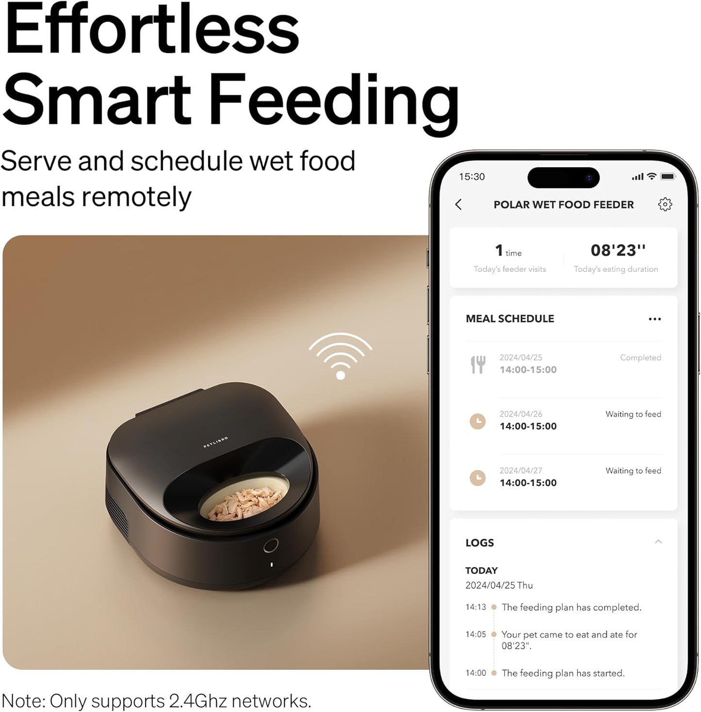 Automatic Cat Feeder Wet Food Refrigerated New Upgraded APP Control,3 Days Freshness 3 Meals,Semiconductor Cooling&Quick Chills Wet Food Dispenser,Polar Wifi Timed Auto Pet Feeder for Cat Dog